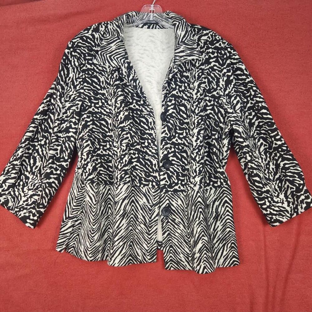Notations Women's Animal Print Jacket Size XL Glam Retro